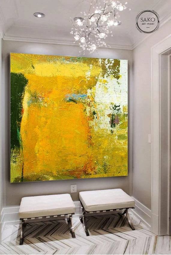 White Office Living Abstract Canvas Artwork 8X55I wall art